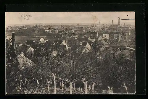 AK Erlangen, Totalansicht aus der Vogelschau
