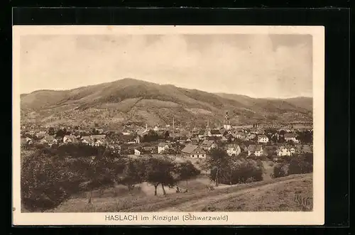 AK Haslach im Kinzigtal (Schwarzwald), Totalansicht aus der Vogelschau