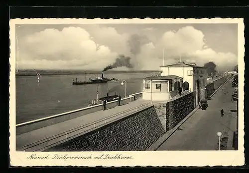 AK Neuwied, Deichpromenade mit Deichkrone