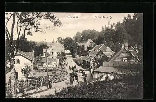 AK Schierke im Harz, Dorfstrasse aus der Vogelschau