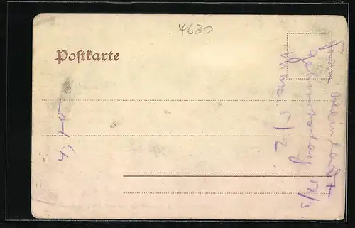 AK Bochum, Wilhelmsplatz mit Amtsgericht und Kriegerdenkmal