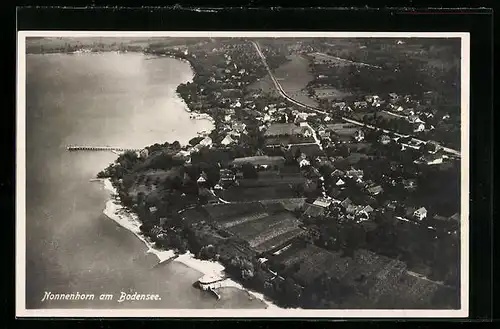 AK Nonnenhorn am Bodensee, Totalansicht vom Zeppelin R 3