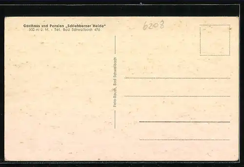 AK Bad Schwalbach /Ts., Gasthaus und Pension Schlehborner Heide