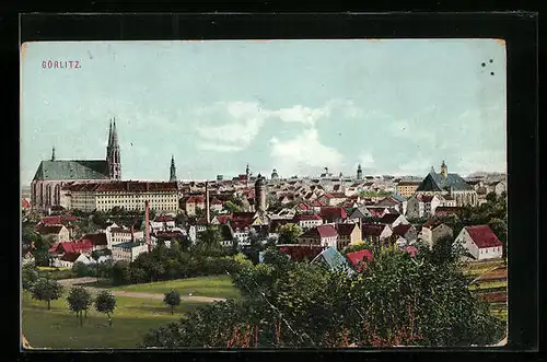 AK Görlitz, Stadtansicht aus der Vogelschau