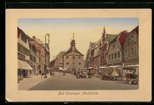 AK Bad Kissingen, Marktplatz mit Verkaufsständen