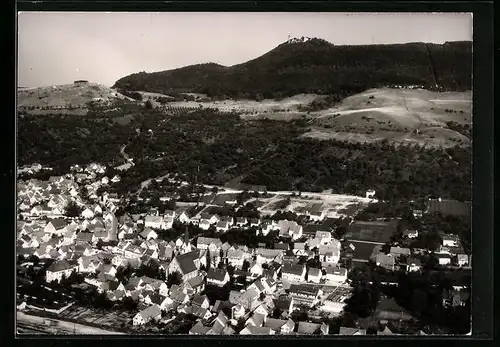 AK Owen Kreis Esslingen, Totalansicht vom Flugzeug aus