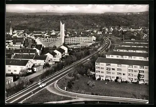 AK Kirchheim unter Teck, Blick vom Hochhaus Sibylle auf Kirchheim Ost