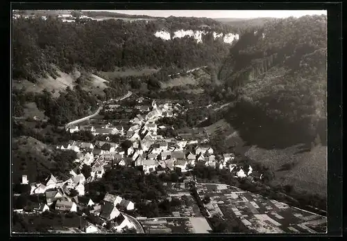 AK Gutenberg /Teck, Ortsansicht vom Flugzeug aus