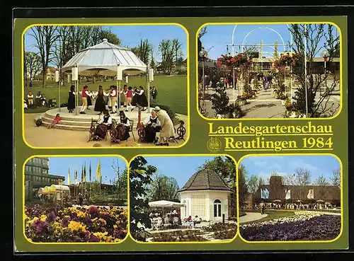 AK Reutlingen, Fünf Ansichten von der Landesgartenschau 1984