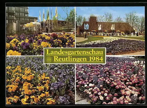 AK Reutlingen, Vier Ansichten von der Landesgartenschau 1984