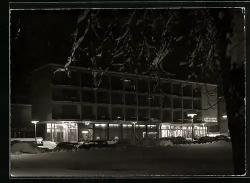AK Reutlingen, Parkhotel Friedrich List bei Nacht im Winter