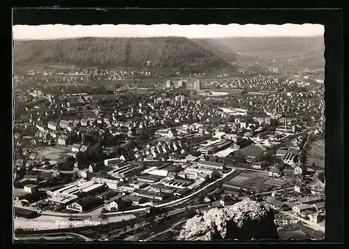 AK Geislingen (Steige), Totalansicht vom Flugzeug aus