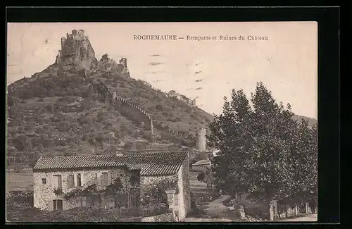 AK Rochemaure, Remparts et Ruines du Chateau