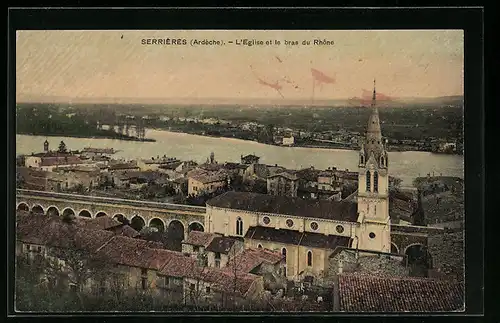 AK Serrières, L`Eglise et le bras du Rhone