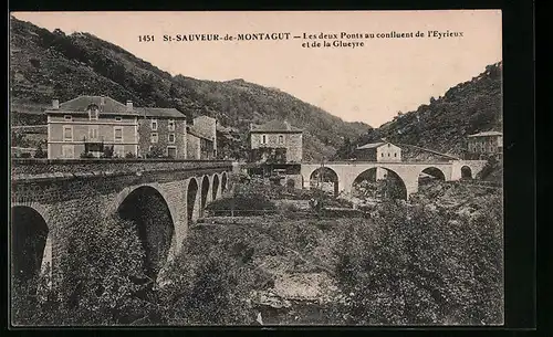 AK St-Sauveur-de-Montagut, Les deux Ponts au confluent de l`Eyrieux et de la Glueyre