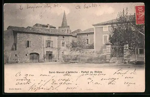 AK Saint-Marcel-D`Ardeche, Portail du Rhone