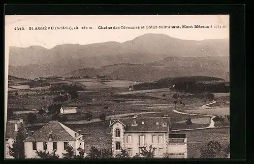 AK Saint-Agrève, Chaine des Cèvennes et point culminant, Mont Mèzeno