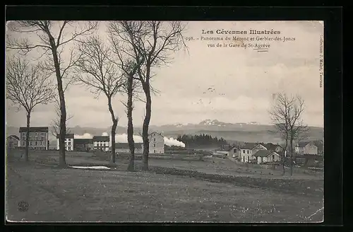 AK Saint-Agrève, Panorama du Mèzenc et Gerbier-des-Joncs vus de la Gare