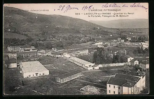 AK Lavoulte-sur-Rhone, Quartier du Revol le Portalet, Tissages de M. Babouin