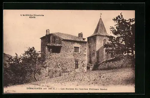 AK Desaignes, Les Ruines de l`ancien Chateau fèodal