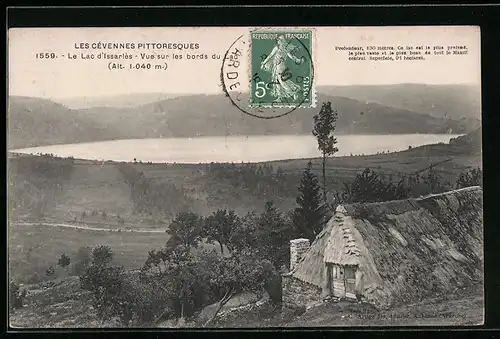 AK Issarlès, Lac d`Issarlès-Vue sur les bords du Lac