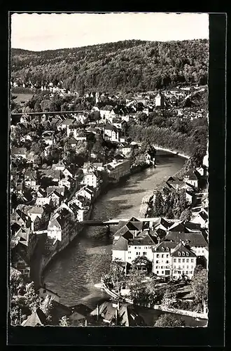 AK Baden, Ortsansicht aus der Vogelschau