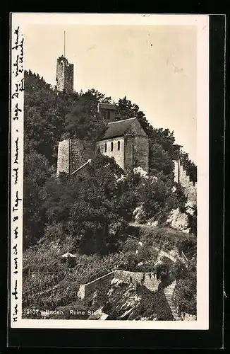 AK Baden, Blick zur Ruine Stein