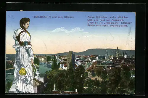 AK Heilbronn /Neckar, Ortsansicht und sein Kätchen
