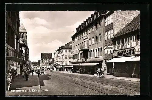 AK Heilbronn /Neckar, Kaiserstrasse mit Geschäften