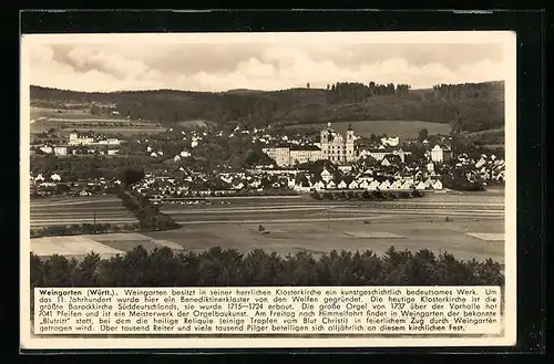 AK Weingarten (Württ.), Totalansicht mit Klosterkirche