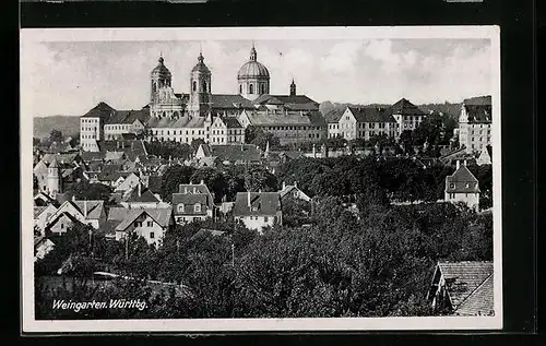 AK Weingarten /Württbg., Ortsansicht aus der Vogelschau