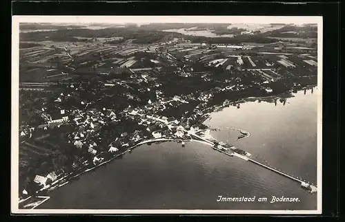 AK Immenstaad am Bodensee, Totalansicht vom Zeppelin aus