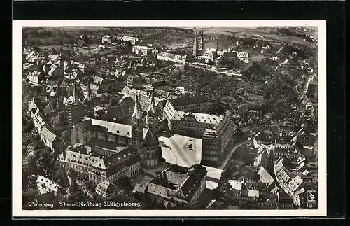 AK Bamberg, Dom-Residenz Michelsberg vom Flugzeug aus