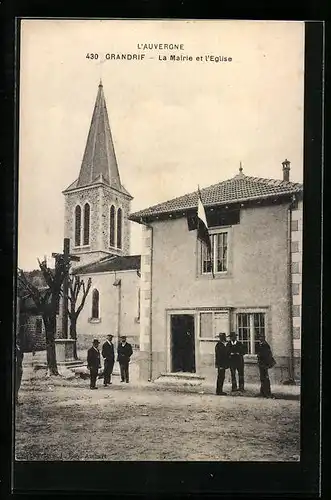 AK Grandrif, La Mairie et l`Eglise