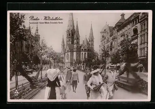 AK Berlin-Charlottenburg, Tauentzienstrasse mit Kaiser Wilhelm Gedächtnis-Kirche