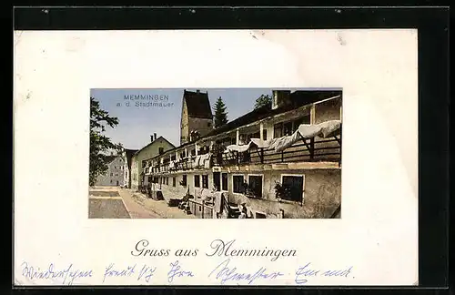 AK Memmingen, Partie an der Stadtmauer