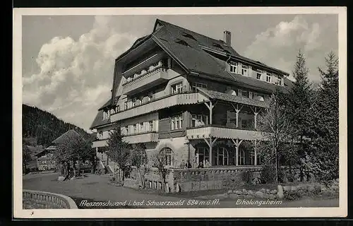 AK Menzenschwand i. bad. Schwarzwald, Erholungsheim