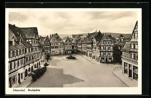 AK Schorndorf /Württ., Marktplatz aus der Vogelschau