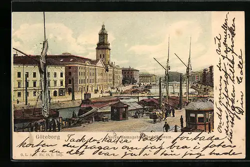 AK Göteborg, Norra Hamngatan med Museum