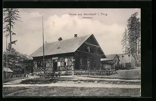 AK Manebach i. Thür., Gasthaus Gabelbach