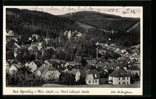 AK Bad Elgersburg i. Thür. Wald, Gesamtansicht mit Carl Eduard Warte