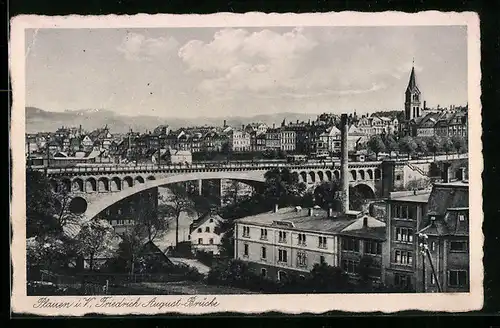 AK Plauen i. V., Teilansicht mit Friedrich-August-Brücke