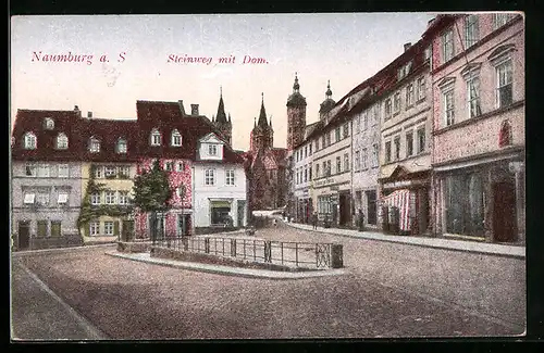 AK Naumburg a. S., Steinweg mit Dom