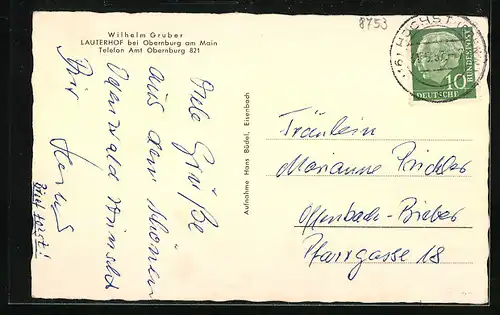 AK Obernburg am Main, Teilansicht mit Lauterhof