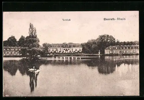 AK Benrath / Rhein, Schloss vom Wasser aus gesehen