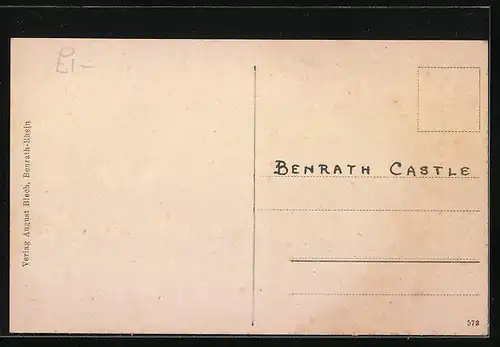 AK Benrath / Rhein, Schloss vom Wasser aus gesehen