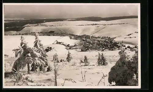 AK Oberwiesenthal, Panorama im Winter