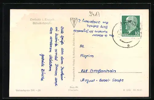 AK Zwönitz i. Erzgeb., Bahnhofstrasse