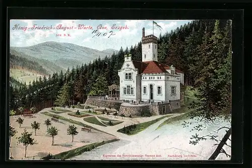 AK Aue i. Erzgeb., König Friedrich August-Warte