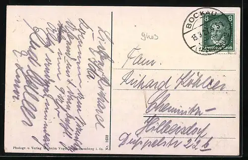 AK Bockau i. Erzgeb., Gasthaus Rechenhaus am Wehr